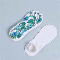 Chaussettes de réflexologie par acupression unisexe, chaussettes de massage des pieds en coton, cartes de réflexologie par acupression en anglais et en espagnol, tige incluse