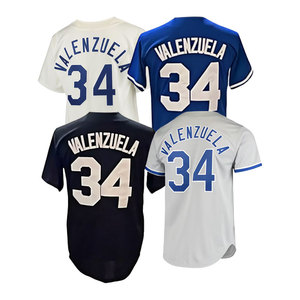 Maillot de baseball américain pas cher cousu sur le dessus 34 Fernando <span class=keywords><strong>Valenzuela</strong></span> - Product Image 1