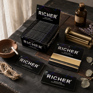 Unbleached Rolling <b>Papers</b> King Size Slim With Filter Tips Modern Design High End Custom Black Packaging Magentic Rolling <b>Paper</b> - Product Image 2