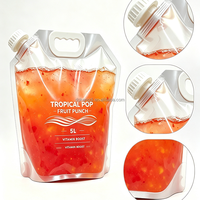 Pochette transparente personnalisée de 5 L avec bec verseur pour boissons, thé, lait – Emballage recyclable