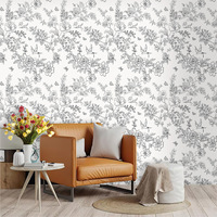 Autocollants muraux imperméables en PVC personnalisés pour salon, décoration intérieure, fresques murales à motif répété chinois