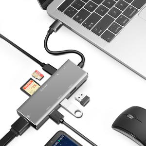 Tipo-c HUB Converter 7 en 1 Extension <span class=keywords><strong>Dock</strong></span> <span class=keywords><strong>Notebook</strong></span> con HDTV USB3.0 PD SD TF Port - Product Image 6