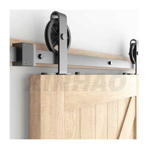 Skysen 6.6ft/2M cửa duy nhất Carbon thép bánh xe lớn cửa phần cứng Kit Top gắn Barn Door phần cứng - Product Image 1