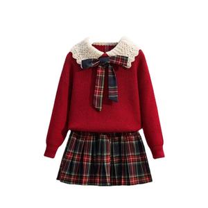 Mode d'hiver, vêtements décontractés et élégants pour adolescentes, vêtements pour grandes filles, <span class=keywords><strong>pull</strong></span> en tricot, jupe plissée, ensemble deux pièces - Product Image 6