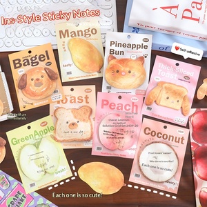 Ins Style Bread Shaped <b>Sticky</b> <b>Notes</b> Cartoon Toast Fruit Pattern Memo <b>Note</b> Paper For Student Message Reminder - Product Image 5