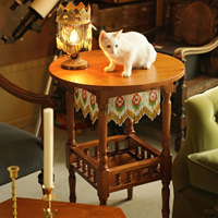 Meubles de salon personnalisés en usine, table d'appoint ronde en bois moderne, petites tables basses