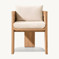 Ensemble de salle à manger d'extérieur en teck, mobilier de jardin en bois, table de restaurant et ensemble de 8 chaises, mobilier de cour d'hôtel