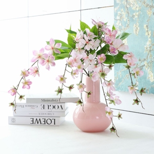 JM002 Seda Impresión 3D Violeta Rosa Flor Jazmín Flor Colgante Artificial <span class=keywords><strong>Malus</strong></span> <span class=keywords><strong>Spectabilis</strong></span> para Arreglos de Escena de Boda - Product Image 2