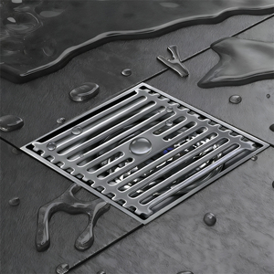 Chất lượng chống Mùi Thép không gỉ sàn 304 cống nhà vệ sinh gạch chèn 10*10cm vuông sàn cống hệ thống thoát nước - Product Image 1