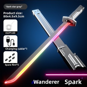 Espada Láser de Juguete, LED Luminoso con Chispa, Batería Recargable, Accesorio de <span class=keywords><strong>Cosplay</strong></span> - Product Image 6
