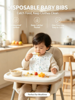 Bavoir jetable pour bébé à motif de dessin animé, absorbant à 2 couches pour la forte baveuse