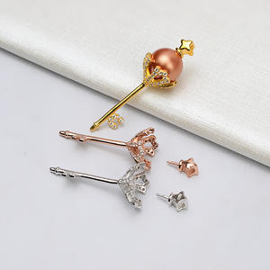 Pendentif Sceptre en Argent S925, Perle vide à traverser pour accessoires DIY, 10-11 mm, pour porte-monnaie, article 731, 25 mm - Product Image 1