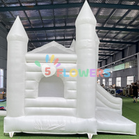 Rebond gonflable de mariage avec château sautant blanc de maison de rebond de glissière pour des enfants