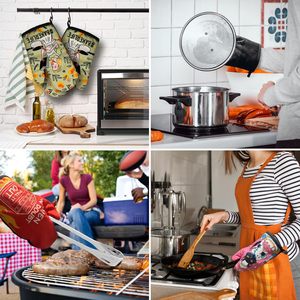 Ensemble de gants et de maniques de cuisine en silicone personnalisés avec sublimation, qualité alimentaire, résistants à la chaleur, compatibles lave-vaisselle - Product Image 2