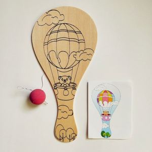 Wholesale Eco-friendly Wooden Engraved Animal Theme White Blank Paddle Manufacturer Wholesale Children's DIY Creative - Product Image 4