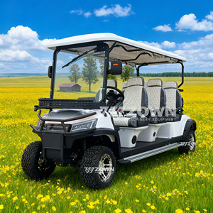 Carrito de Golf de Lujo Bicolor con Parabrisas Delantero Completo y Amortiguador, Carro Utilitario para Villa o Club de Campo - Product Image 1