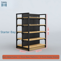 Étagère Gondole Modulaire Robuste en Métal Double Face, Design Autoportant à Dos Ajustable, pour Supermarchés et Commerce de Détail