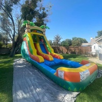 Toboggan aquatique gonflable géant commercial avec bâche en PVC amovible, château gonflable facile à installer, utilisation intérieure/extérieure, option économique pour