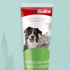 Brosse à dents pour chien et chat Bioline, dentifrice liquide au calcium écologique pour animaux de compagnie, 50g - Product Image 5