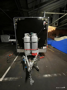 Chariot de restauration rapide à 4 roues en acier inoxydable blanc avec graphismes personnalisés, cuisine mobile pour la vente de glaces, pour les événements de restauration en plein air - Product Image 4