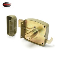 Serrure de sécurité à enroulement HYLAND OEM 5688 à double cylindre, à clé, avec loquet de nuit pour portes de sécurité en bois/métal - Fer haute sécurité
