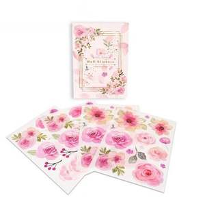 Promoción barato Rosa flor acuarela niña boda fiesta troquelado decoración autoadhesivo <span class=keywords><strong>para</strong></span> dormitorio impresión pegatinas de pared - Product Image 1