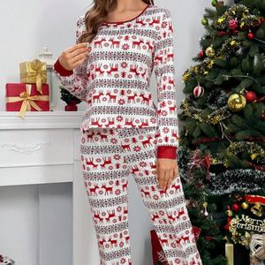 Nueva Llegada, Pijamas de Mujer de Alta Calidad, Diseño Personalizado con Impresión Digital, 100% Algodón, Pijamas Navideños para Fiesta - Product Image 5