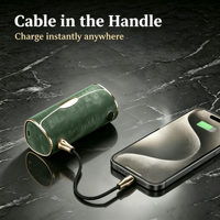 Batterie externe magnétique sans fil Li-Polymère 10000 mAh avec câble USB Type-C intégré, charge rapide, affichage LED et support