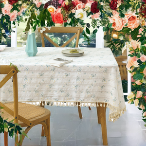 Yellow Flower Pattern Printed Handmade Europe Style Polyester/Cotton <b>Tablecloths</b> for Home Weddings Parties Hotels Restaurants - Product Image 2