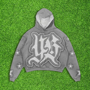 Tùy Chỉnh Quá Khổ Hoodies Cắt Thêu Hoodies Chất Lượng Pháp Terry Heavyweight Axit Rửa Mồ hôi Và Hoodies Đặt Người Đàn Ông - Product Image 2