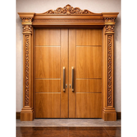 Portes d'église extérieures en bois massif d'acajou et d'aulne américains personnalisées pour restaurants, mosquées, églises et temples