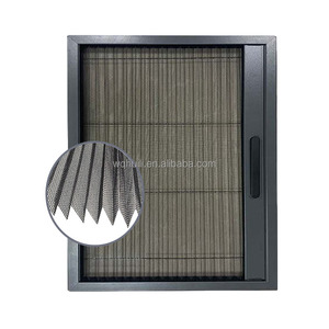 Pliss 15mm Puerta de malla plisada acordeón <span class=keywords><strong>mosquitera</strong></span> tobogán de poliéster <span class=keywords><strong>mosquitera</strong></span> para puerta de ventana de pantalla de acordeón - Product Image 6