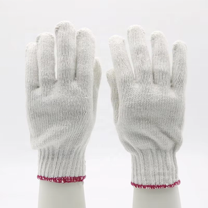 Logotipo personalizado Sitio de construcción Protección laboral Guantes de seguridad para trabajar a mano blancos baratos Guantes de algodón - Product Image 2