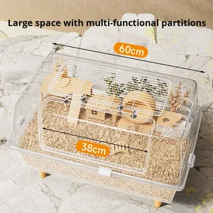 Large Acrylic Hamster <strong>Cage</strong> Transparent Multi-Level Rodent Habitat Villa Premium <strong>Small</strong> <strong>Animal</strong> Enclosure - Product Image 4