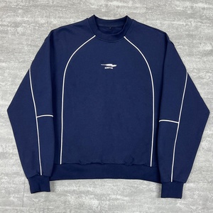 Fashion High Quality Drop Shoulder Hoodie Custom Logo Embroidered French Terry Sweatshirt Oversized <b>Crewneck</b> Men's Sweatshirt - Product Image 1