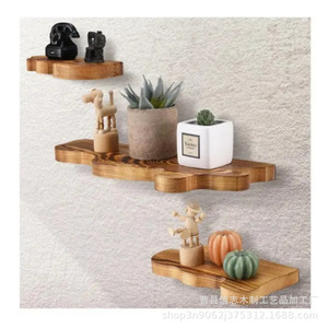 Wooden Floating <b>Shelf</b> <b>Wall</b> <b>Mounted</b> Display Rack Rustic Storage <b>Shelf</b> For Home Office Decor - Product Image 3