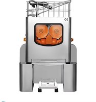Commerciële automatische sinaasappelpersmachine van roestvrij staal met automatische invoer fruitmand voor catering