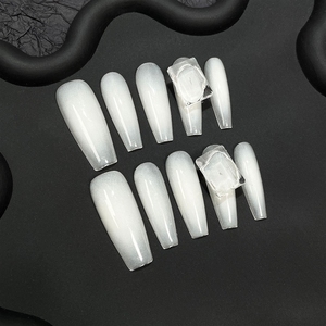 <span class=keywords><strong>Uñas</strong></span> Postizas <span class=keywords><strong>Acrílicas</strong></span> Hechas a Mano de Alta Calidad, Estilo Airbrush Blush, <span class=keywords><strong>Elegantes</strong></span>, Largas, <span class=keywords><strong>Sencillas</strong></span> <span class=keywords><strong>y</strong></span> Dulces, Venta al Por Mayor - Product Image 1