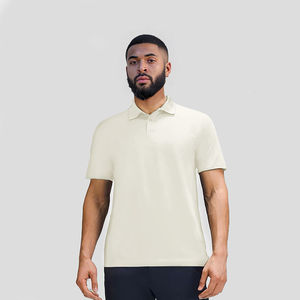 Personnalisable Concevez Votre Propre Logo À Manches Courtes Revers Blanc Couleur Unie Spandex Sports Polo De Golf Pour Hommes - Product Image 3