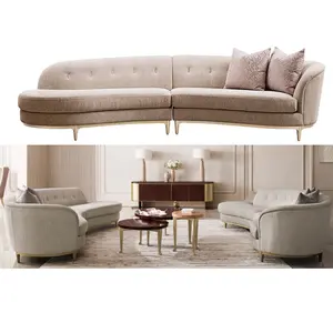 意大利法式现代布艺沙发客厅家具半圆造型圆形组合沙发套装