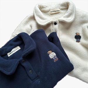 เสื้อโปโลเด็กฤดูหนาวสไตล์ใหม่เด็กชายเด็กหญิงเด็กทารกแขนยาวผ้าฟลีซเสื้อสเวตเตอร์อุ่นเสื้อผ้าเด็ก - Product Image 2