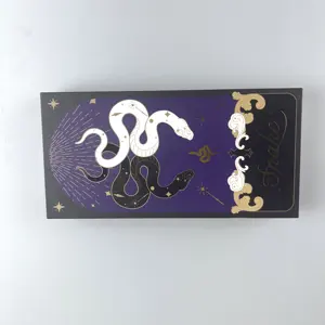 Black And White Double Snake Pattern Retro Purple Flip Box For Divination And Astrology