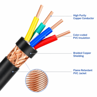 GB-Standard KVV Kupferkern-Steuerkabel 2/3/4 Adern 1,5/2,5mm² Flammhemmend KVVP22 Armiertes Abgeschirmtes PVC-Automobilkabel