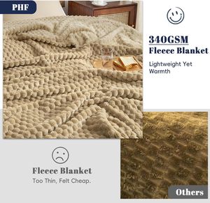 Couverture en polaire flanelle ultra douce taille Queen, légère, jacquard 3D, respirante, lavable en machine, moderne, sans peluchage - Product Image 6