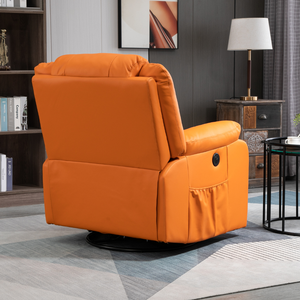 Fauteuil moderne modulaire une place en cuir PU avec accoudoirs rembourrés, dossier ouvert, structure métallique et inclinaison télécommandée - Product Image 5
