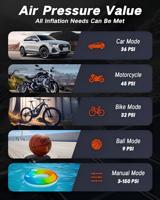 Compresseur d'air miniature intelligent 12V DC 150PSI avec batterie rechargeable 6000 mAh, logo OEM, certifié CE, pour gonflage de pneus de vélo et de voiture