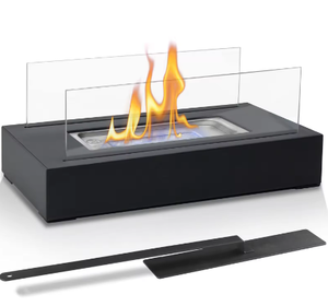 Fabricant professionnel Cheminée de table rectangulaire à éthanol portable avec vitres en verre trempé - Product Image 1