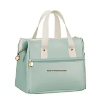 Sac à déjeuner isotherme personnalisé avec compartiment à sandwich en cuir PU imperméable, boîte à repas portable pour l'extérieur