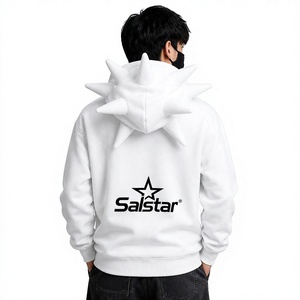 High Quality Black Spiked Orange Hoodie <b>Jacket</b> <b>Gothic</b> Punk Zip Up Hoodie Custom 3D Spike Hood Sweatshirt for Men & Women - Product Image 4