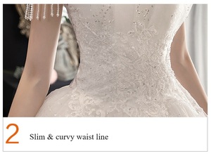 Gorgeous Elegant off Shoulder Sleeveless Wedding Dress Beaded Lace Appliques Lace up <b>Floor</b> Length Bridal Gown - Product Image 5